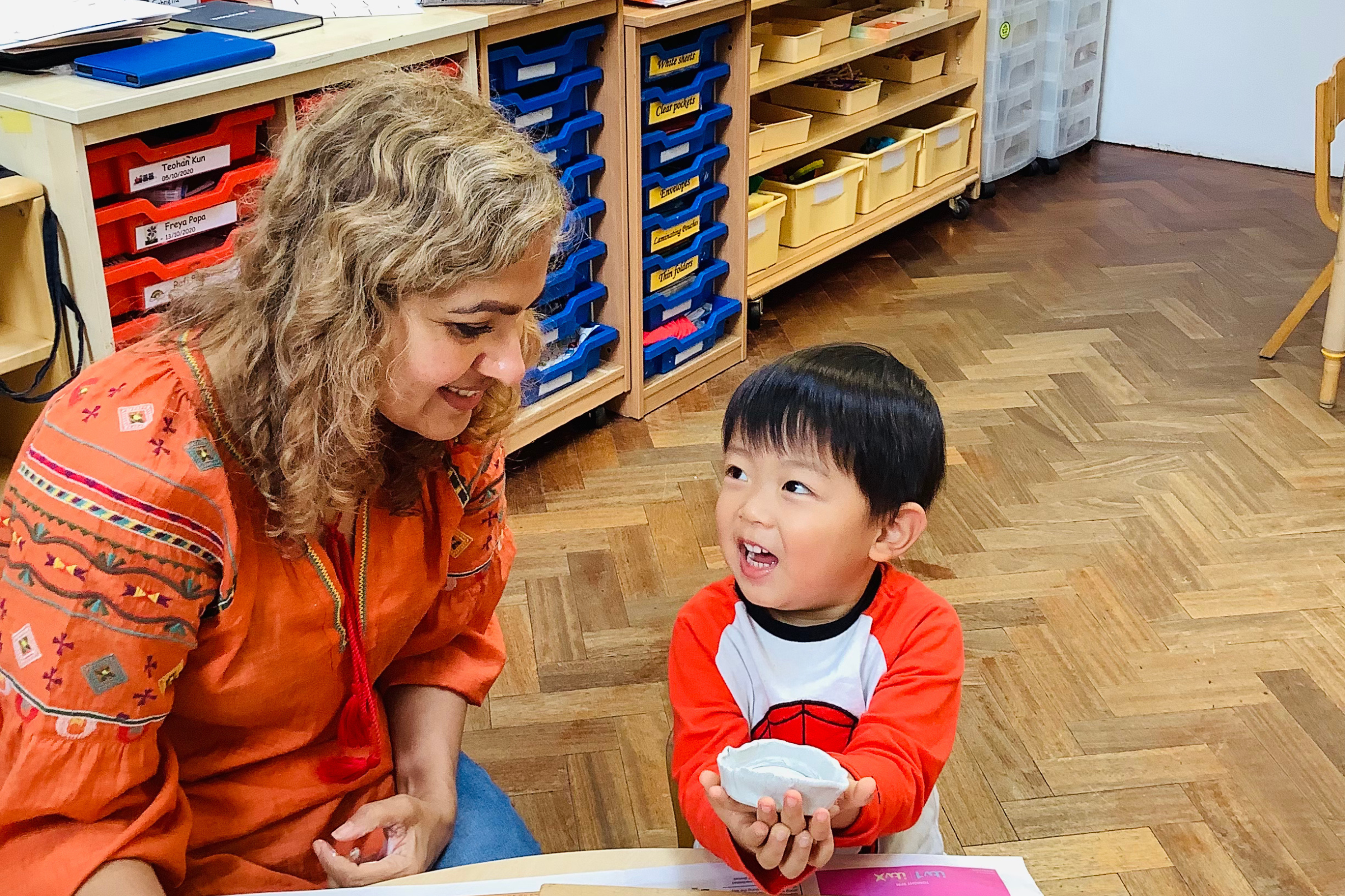 preschooler with a teacher